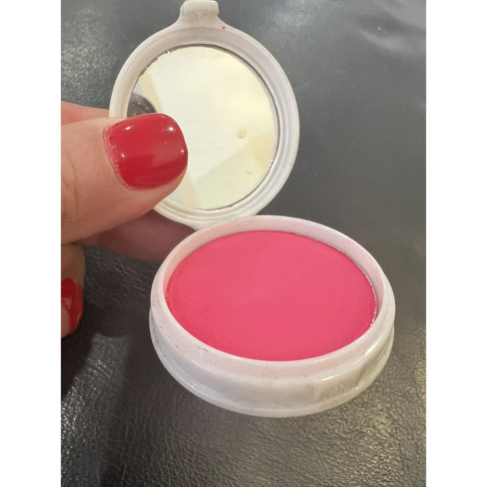 VINTAGE MAX FACTOR HOLLYWOOD‎ MID CENTURY COMPACT CAKE ROUGE BLUSH ROSE RED #2